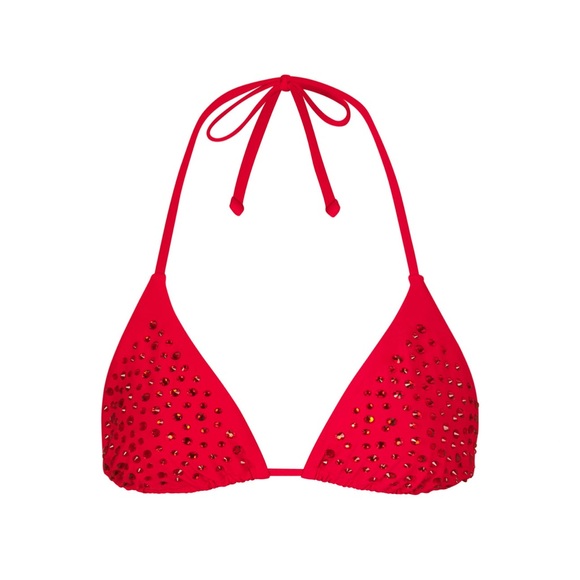 NWT - RED SKIMS XL RHINESTONE
TRIANGLE BIKINI TOP - Picture 1 of 6